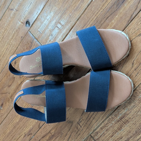 Tommy Bahama Sakura Women's Blue and Tan Wedge Espadrilles Sandals - Picture 2 of 8